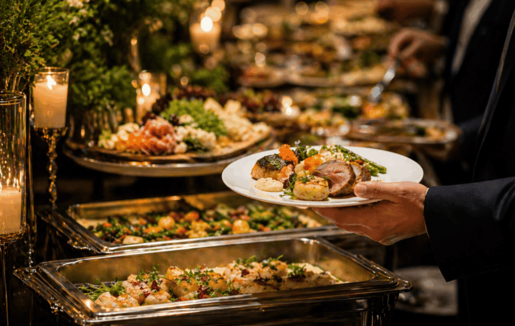 Seizoensbuffet catering lente/ zomer en herfst/ winter met verse gerechten en gevarieerde buffetten