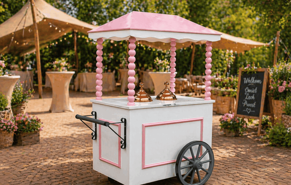 IJskar huren met ambachtelijk schepijs voor dessert catering op evenement
