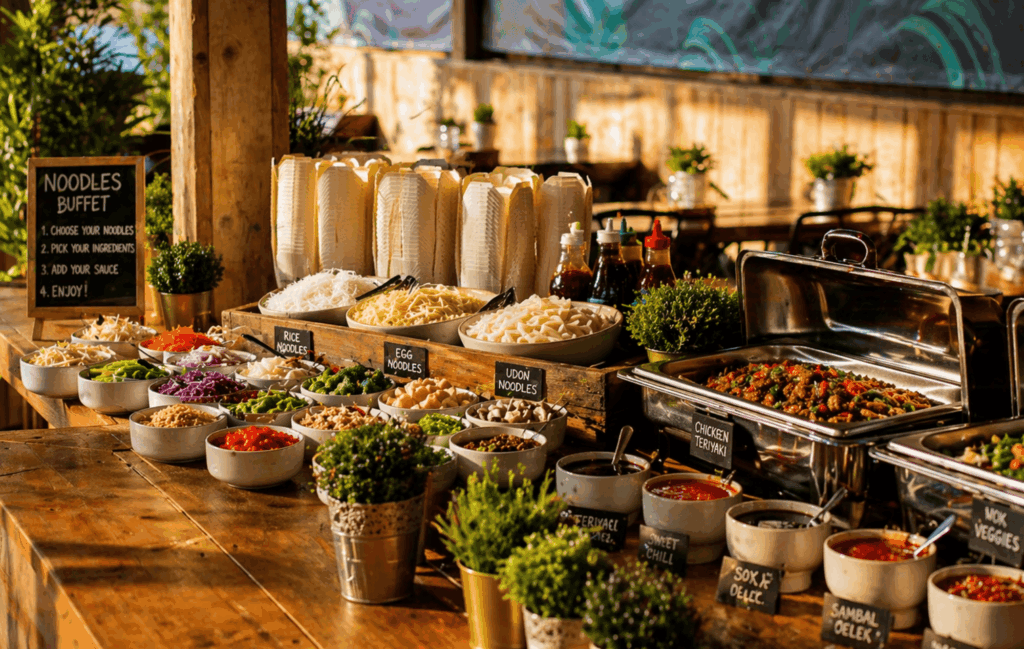 Kantineverzorging met verse lunchgerechten, broodjes en saladebuffet door CaterEvents op kantoor